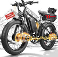 9000W-Peak-Dual-Motor-Ebike for Adults with 52V 34Ah 1768Wh Battery, 42-46MPH Full Suspension Electric Bike, 24'*4.0' Men Adult Fat Tire Mountain Snow Sand AWD Electric Bicycle Commuter