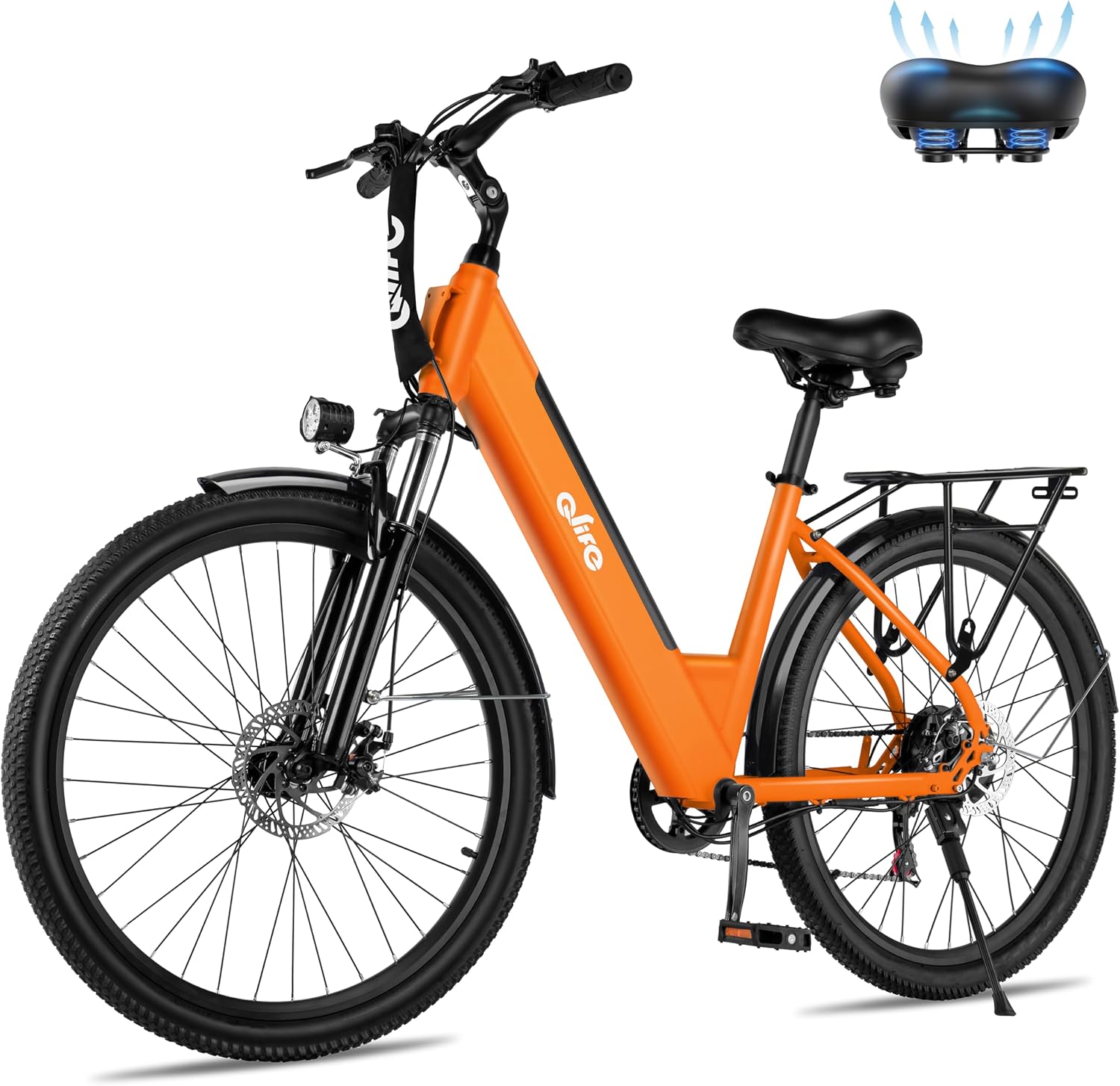 Qlife Cityone Electric Bike for Adults & Teens, Step-Through Commuter Ebike, 1000W Peak Motor, 55-Mile Range, 48V Removable Battery, 26-Inch City Tires, 7-Speed, Up to 25 MPH