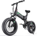 Wooken Electric Bike, 20''X4.0 Fat Tire Electric Bike for Adults, Peak 1000W Foldable Electric Bike with 48V 10Ah Battery,Professional 7 Speed,Shock Absorber, 20MPH Ebike for Mountain Beach Snow