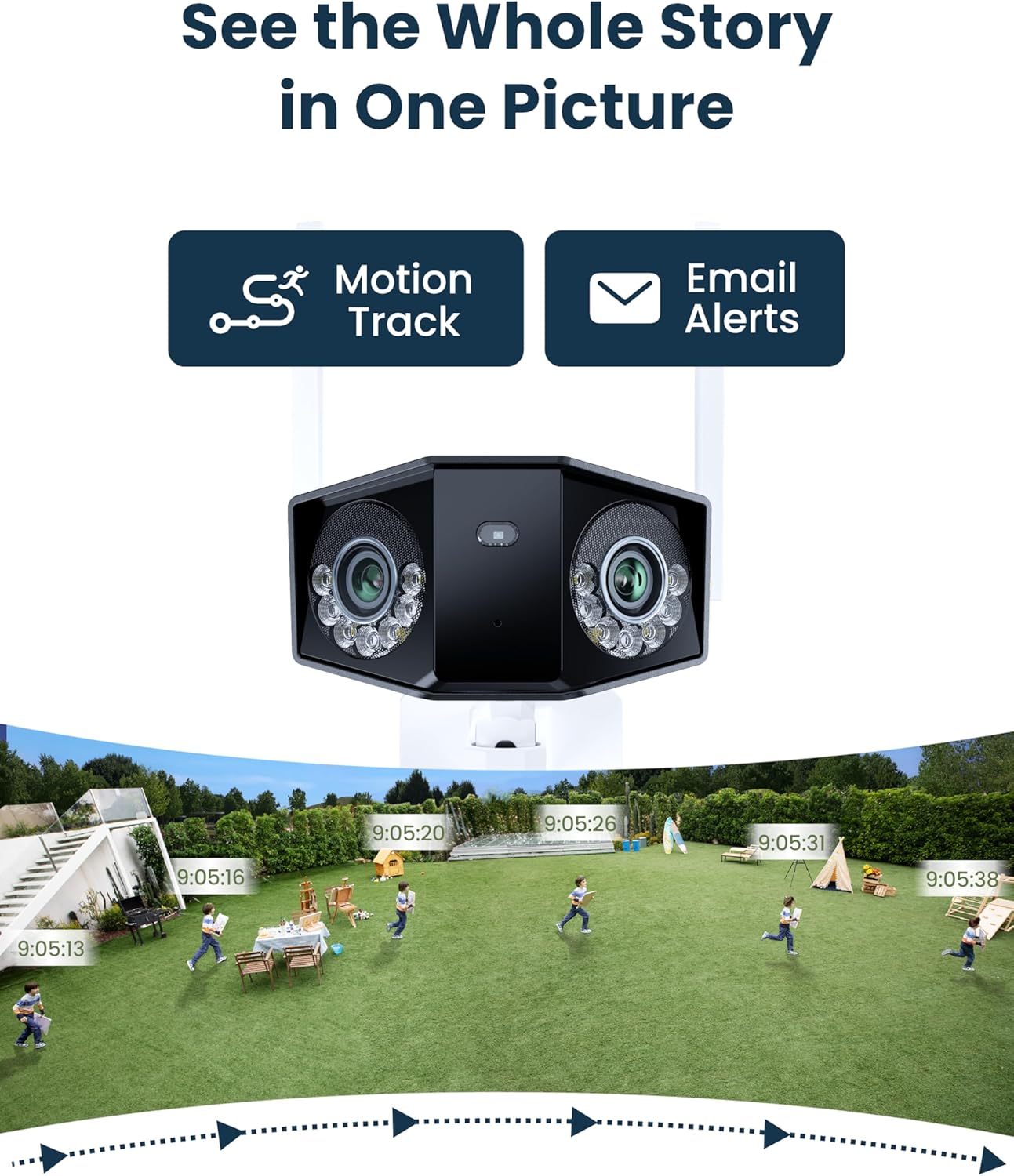 REOLINK 16MP WiFi Security Camera Outdoor, 180° Ultra-Wide Angle, Duo 3 WiFi, 2.4/5GHz Wi-Fi 6, Smart Detection, Color Night Vision, Two-Way Talk, IP67, Up to 512GB Storage, Plug-in Power (12V/2A)