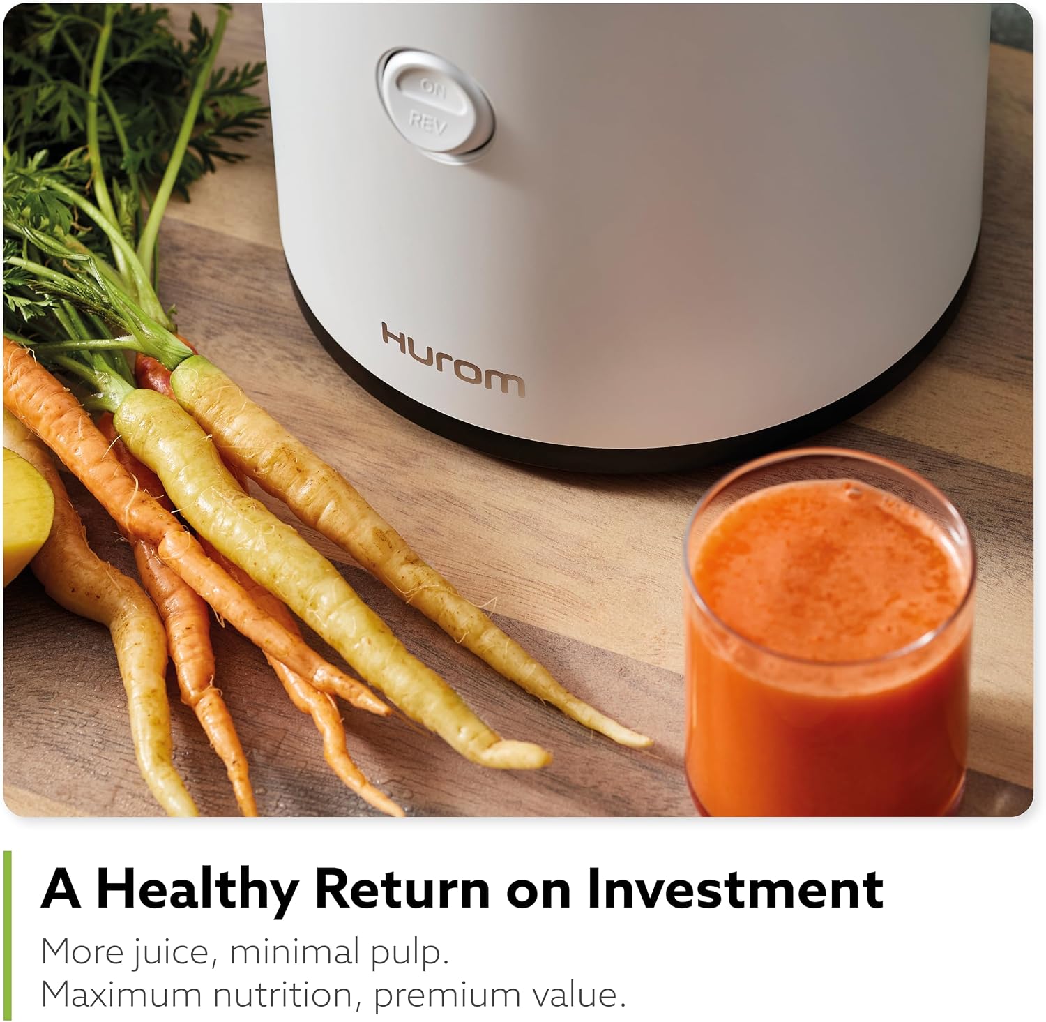 Hurom H320N Cold Press Juicer Machine, Easy to Clean Masticating Slow Juicer, Coarse Strainers, Self-Feeding, Hands Free, Family Size, Quiet Motor, Easy Assembly (White)