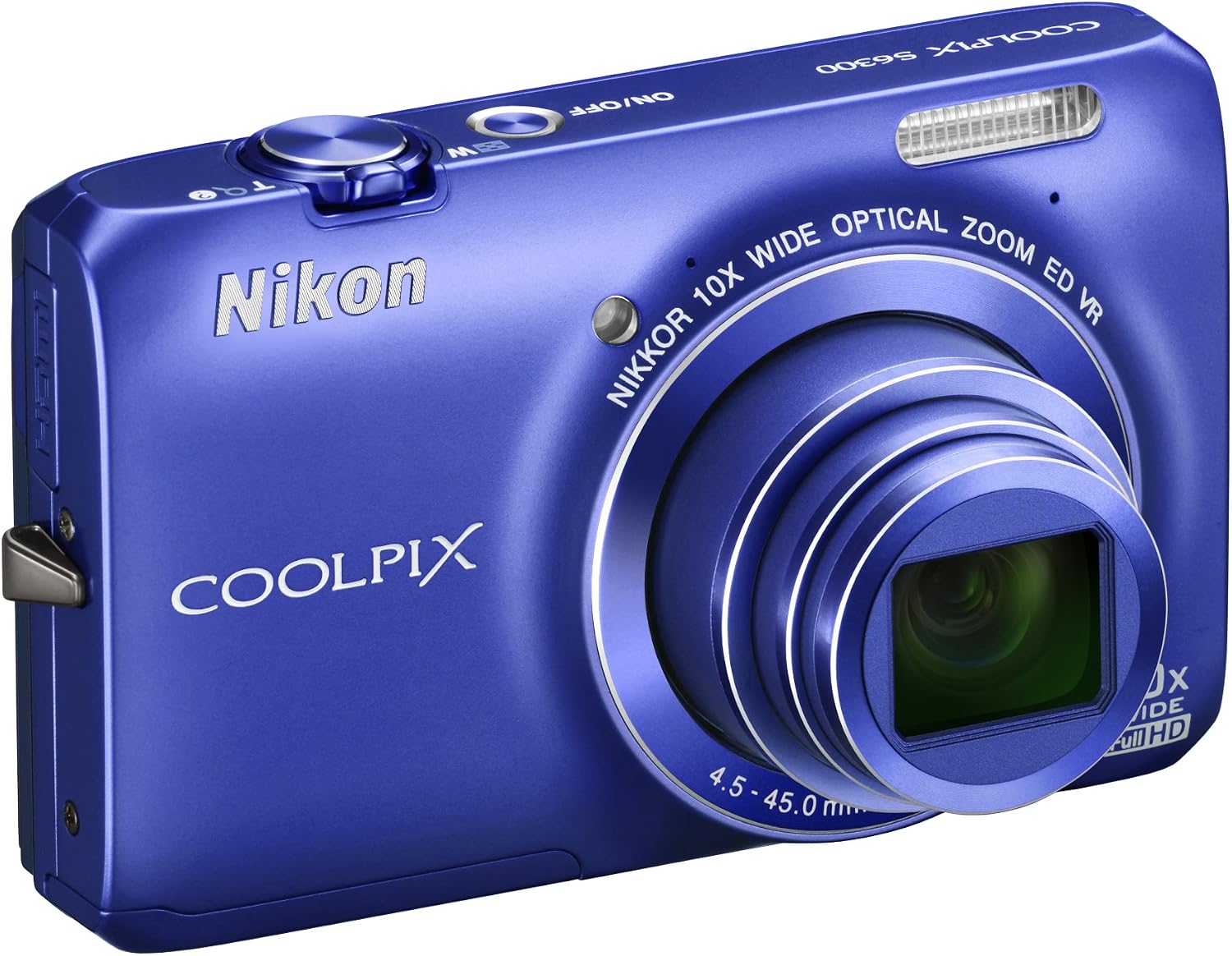 Nikon COOLPIX S6300 16 MP Digital Camera with 10x Zoom NIKKOR Glass Lens and Full HD 1080p Video (Blue)