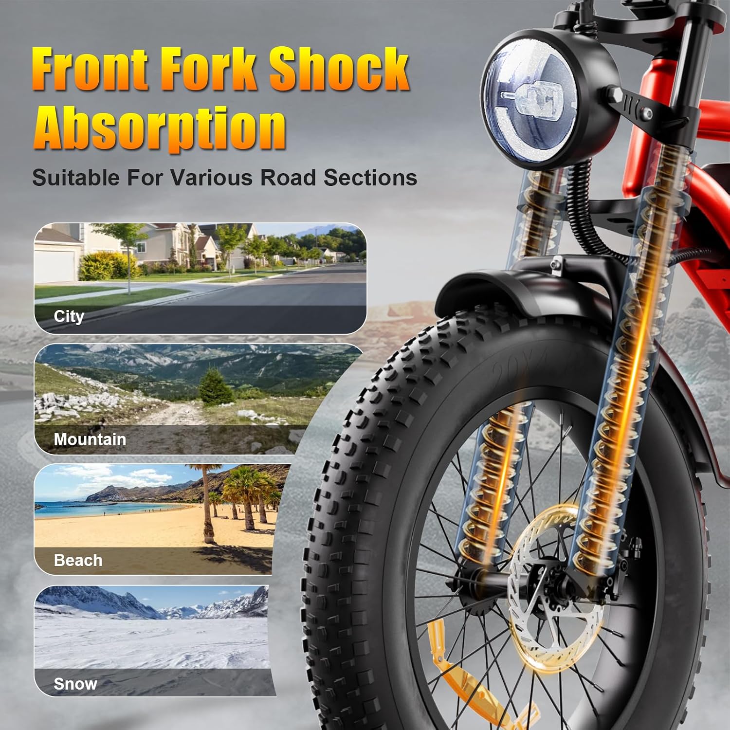 HAPPYRUN 1500W Electric Bike for Adults, 48V 18Ah Removable Battery, 20' Fat Tire E-Bike, 32MPH & 68+ Miles Range, 7-Speed Transmission, All-Terrain Mountain Ebike for Men & Women