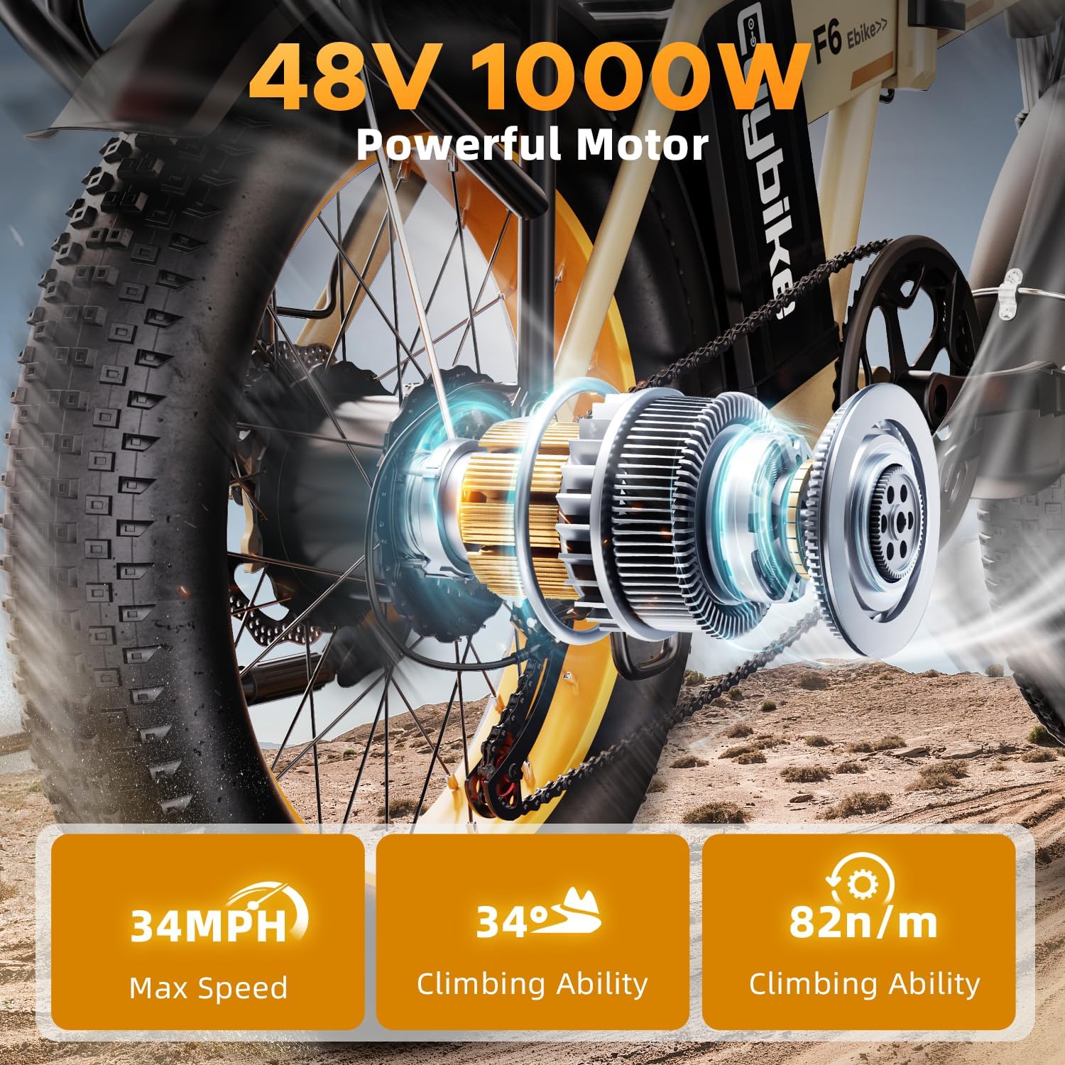 bluebiko 1000W Folding Electric Bike, 48V 20AH Removable Battery E Bike, 70 Miles Max Range, 20' Fat Tire Adults Electric Bike,7-Speed Ebike for City Commuting,Off-Roading,Mountain