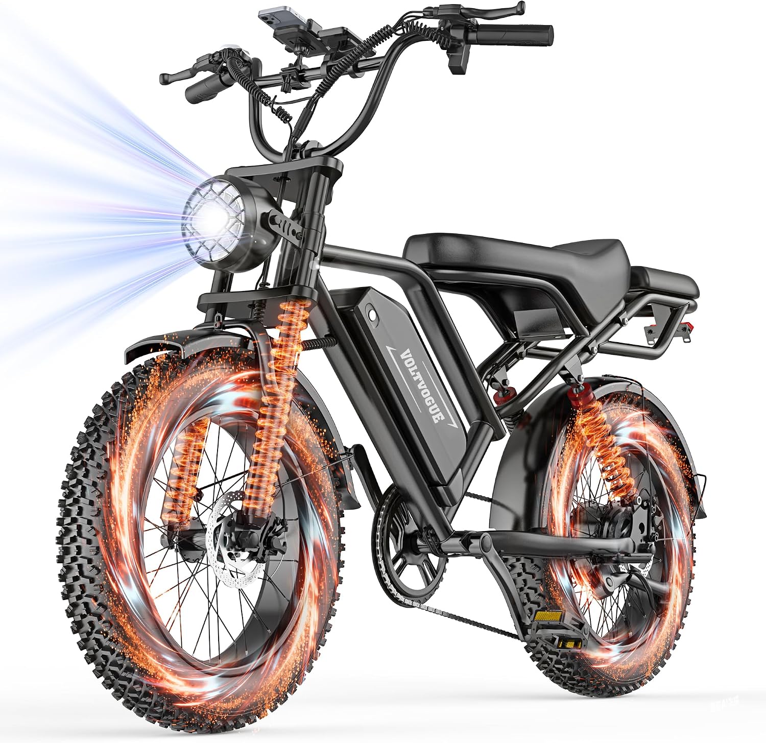 Electric ebike | Full Suspension | Peak 1500w Motor | 25/31MPH Top Speed | Range 40-70 Miles | 48V 960/748Wh Removable Battery | LED Headlights | 20/16-Inch All-Terrain Fat Tires |