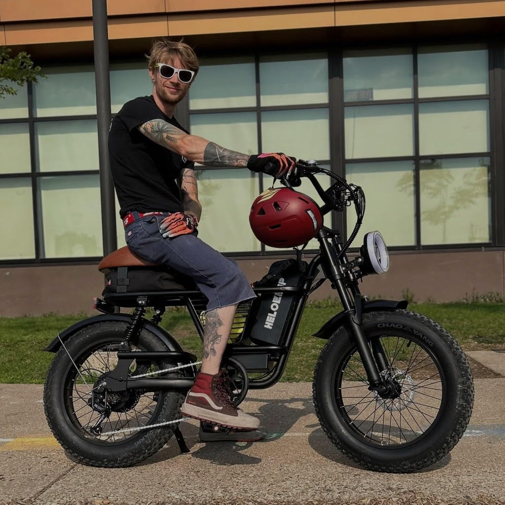 HiKeep Electric Bike for Adults - 16/20 Inch Fat Tire Ebike, 750W/Peak 1500W Motor Ebike, 48V15.6AH Detachable Battery, 4 Riding Modes Electric Dirt Bike