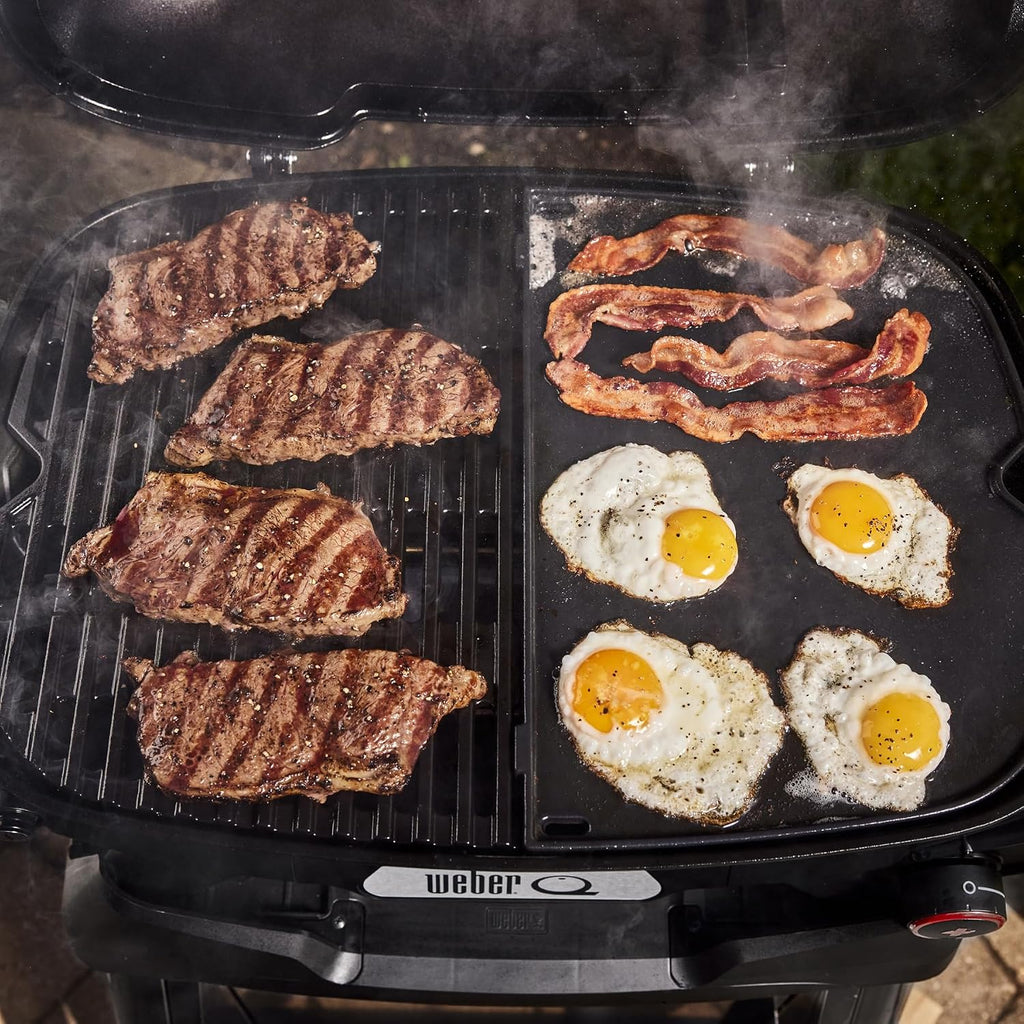 Weber Q 2800N+ Liquid Propane Portable Grill, Midnight Black – Wide 250°–700°F Temp Range with Plus Burner for Searing, Low‑Temp Roasting & High-Dome Lid for Travel & Camping