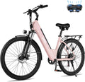 Qlife Cityone Electric Bike for Adults & Teens, Step-Through Commuter Ebike, 1000W Peak Motor, 55-Mile Range, 48V Removable Battery, 26-Inch City Tires, 7-Speed, Up to 25 MPH