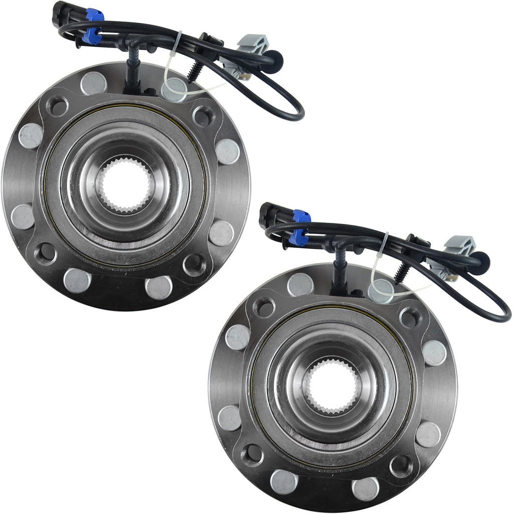 TRQ 2 Piece Front Wheel Bearing & Hub Assembly Set Compatible with 2007-2010 Chevrolet Silverado 2500 HD Silverado 3500 HD 2007-2013 Suburban 2500 GMC Sierra 2500 HD Sierra 3500 HD Yukon XL 2500 2008