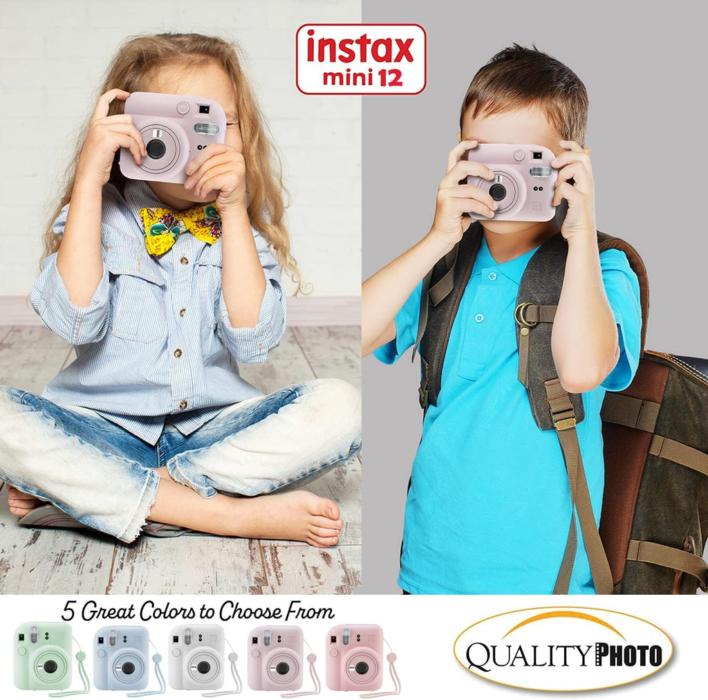 Fujifilm Instax Mini 12 Instant Camera + 60 Photo Prints + Accessories, Lilac Purple