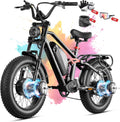 eAhora Terra/Luna 2 Dual Motor 33-31Mph Electric Bike for Adults 3000W/1500W Ebike with Removable 48V 20Ah/15Ah Battery 20'' * 4.0 Fat Tire All Terrain Ebikes, SHM 7-Speed Gear Electric Bicycle