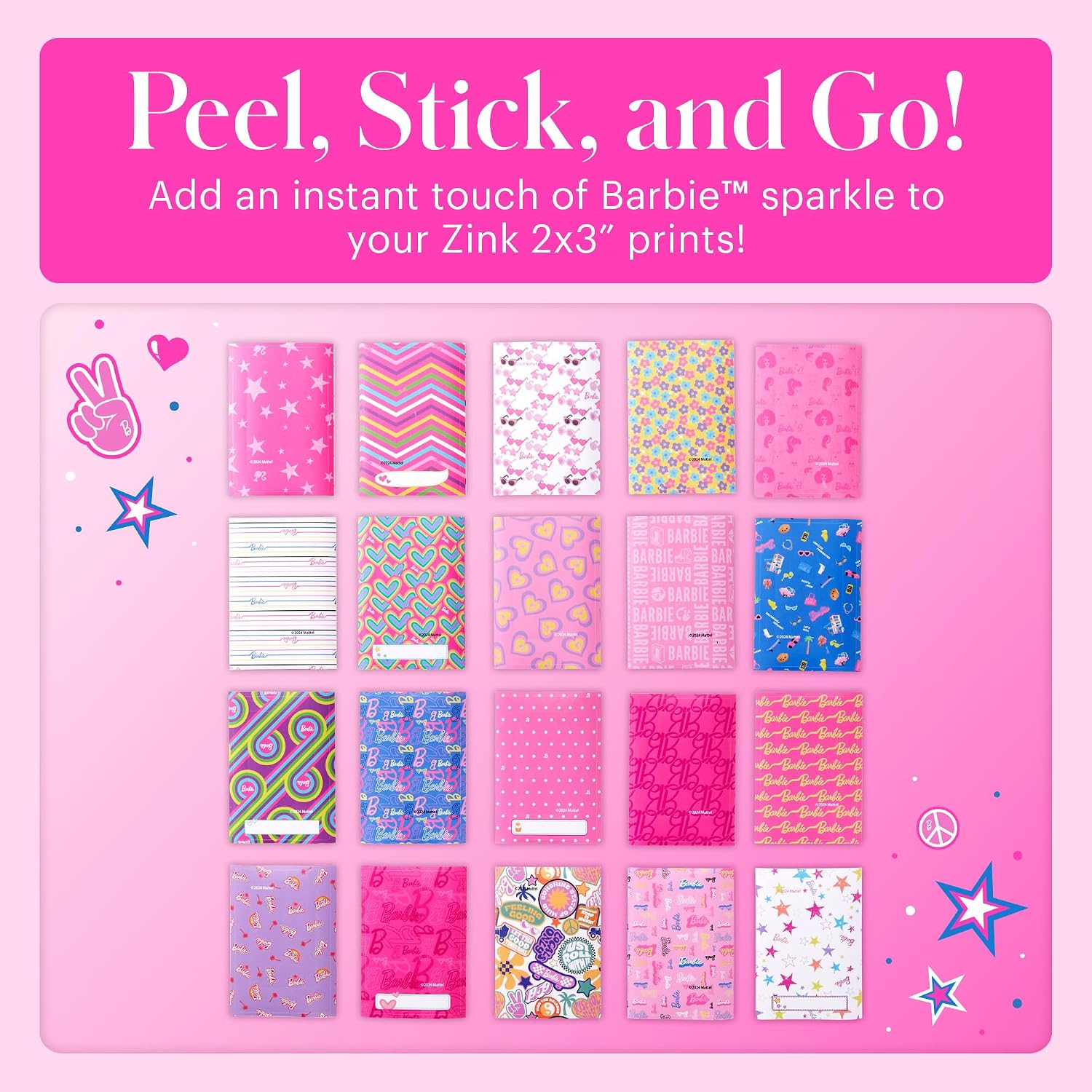 Kodak x Barbie Step Slim Wireless Instant Portable Photo Mobile Printer Gift Bundle (Signature Style)+ Barbie Camera Case, Photo Album, Sticker & Hanging Frames, 50 Stickers + Zink Paper (20 Sheets)