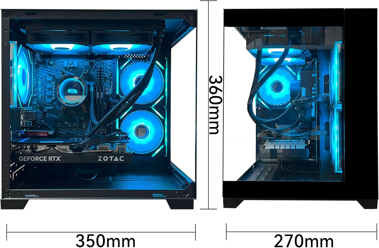 YAWYORE Gaming PC Desktop Computer, AMD Ryzen 7 5700X, GeForce RTX 5060, 32GB DDR4 RAM, 1TB M.2 NVMe SSD, 240 Liquid Cooler, ARGB Fans, WiFi+BT, for Game Design and Office