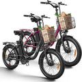 QRONGE Electric Bike, 1000W Peak Folding Electric Bike, 486Wh 70 Miles Range Ebike, 20' Step-Thru Bicycle with Front Basket, Waterproof Removable Battery, 7 Speed, 25 MPH Max
