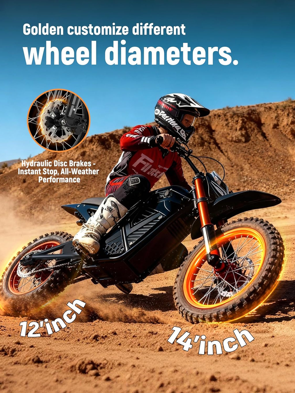 ESKUTE Electric Dirt Bike for Teens Adults, Mid-Drive Motor 3500W Peak, Electric Motorcycle 48V23Ah Battery, 53-Mile Range, 38mph, Hydraulic Nitrogen Dual Shock Absorbers