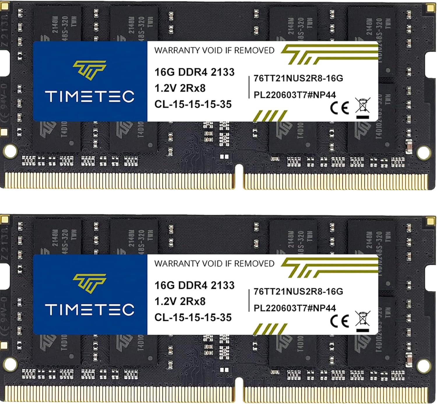 Timetec 32GB KIT (2x16GB) DDR4 2133MHz (PC4-2133P) PC4-17000 SODIMM Laptop RAM – 260-Pin 1.2V CL15 Non-ECC Unbuffered Memory Module for Laptop, Notebook, Mini PC, All-in-One