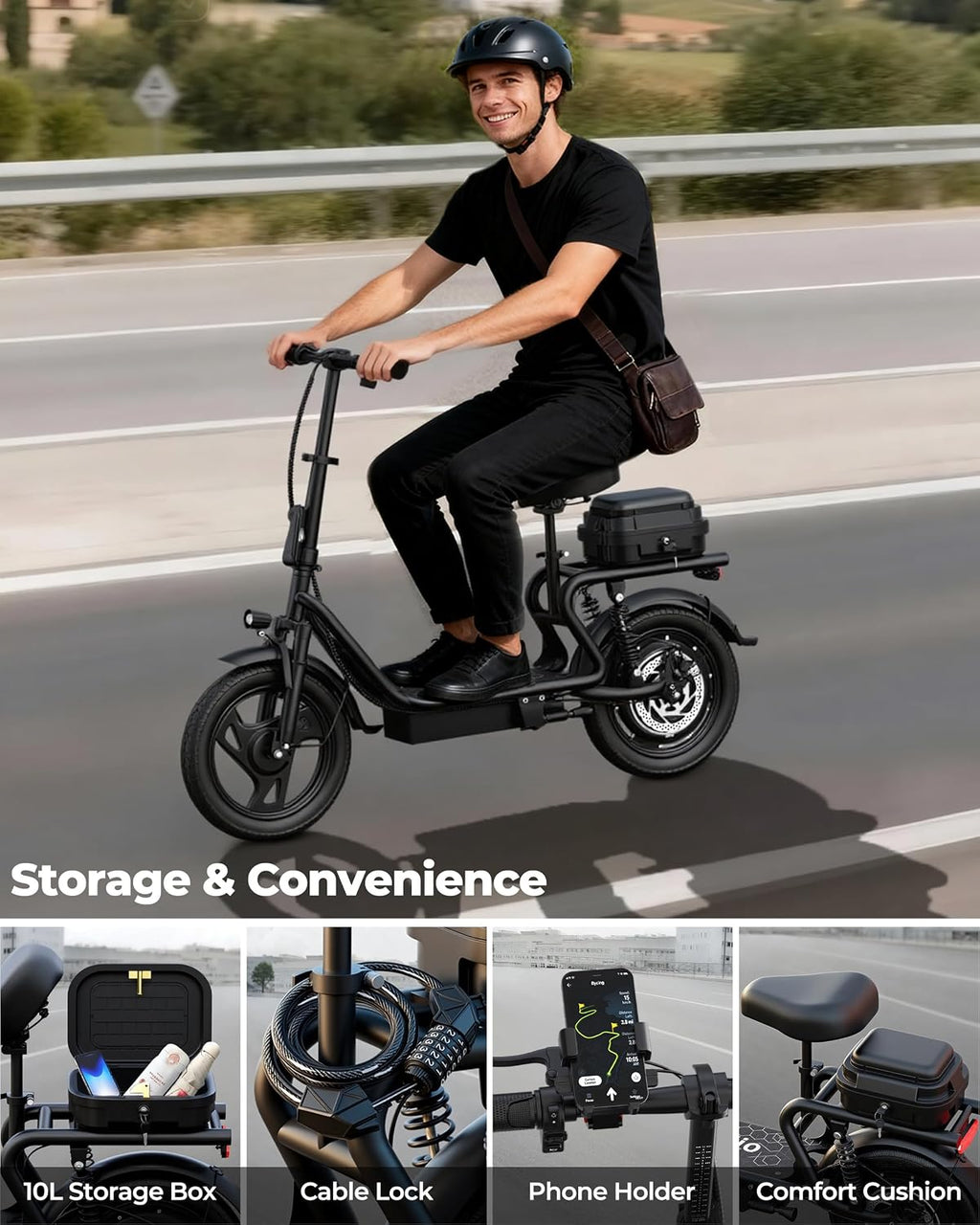 Electric Scooter, 350W-500W Motor, 19 MPH to 22MPH, 15-41 Miles Range, Dual Suspension, Dual Braking, App Control, Foldable Commuter E Scooter for Adults and Teens