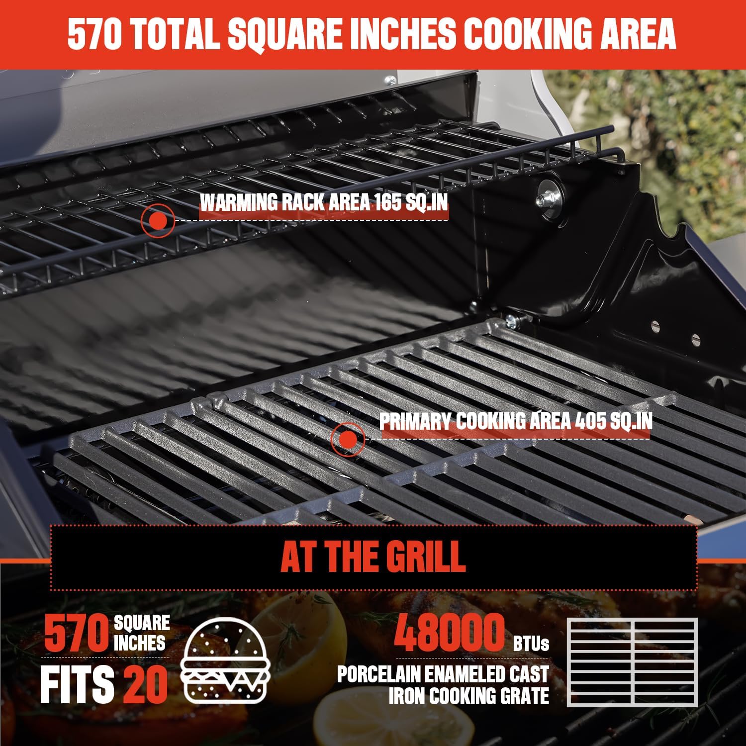 Monument Grills Mesa Series, 3+1 Outdoor Barbecue Stainless Steel Propane Gas Grill, 3 Burners & 1 Side Burner 48,000 BTU Patio Garden Grill with Knob Controls, Mesa305