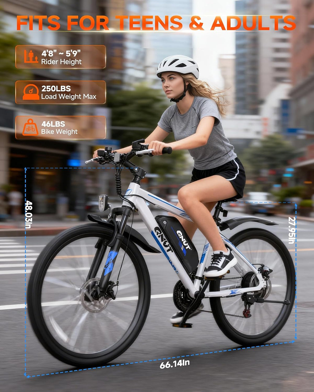 Totem Electric Bike for Adults, 750W Peak 26' Ebike for Men Women Teens with 375WH Babttery 21 Speed 20Mph, Up to 40Miles Front Suspension, Commuting E-Bike Mountain Bicycle