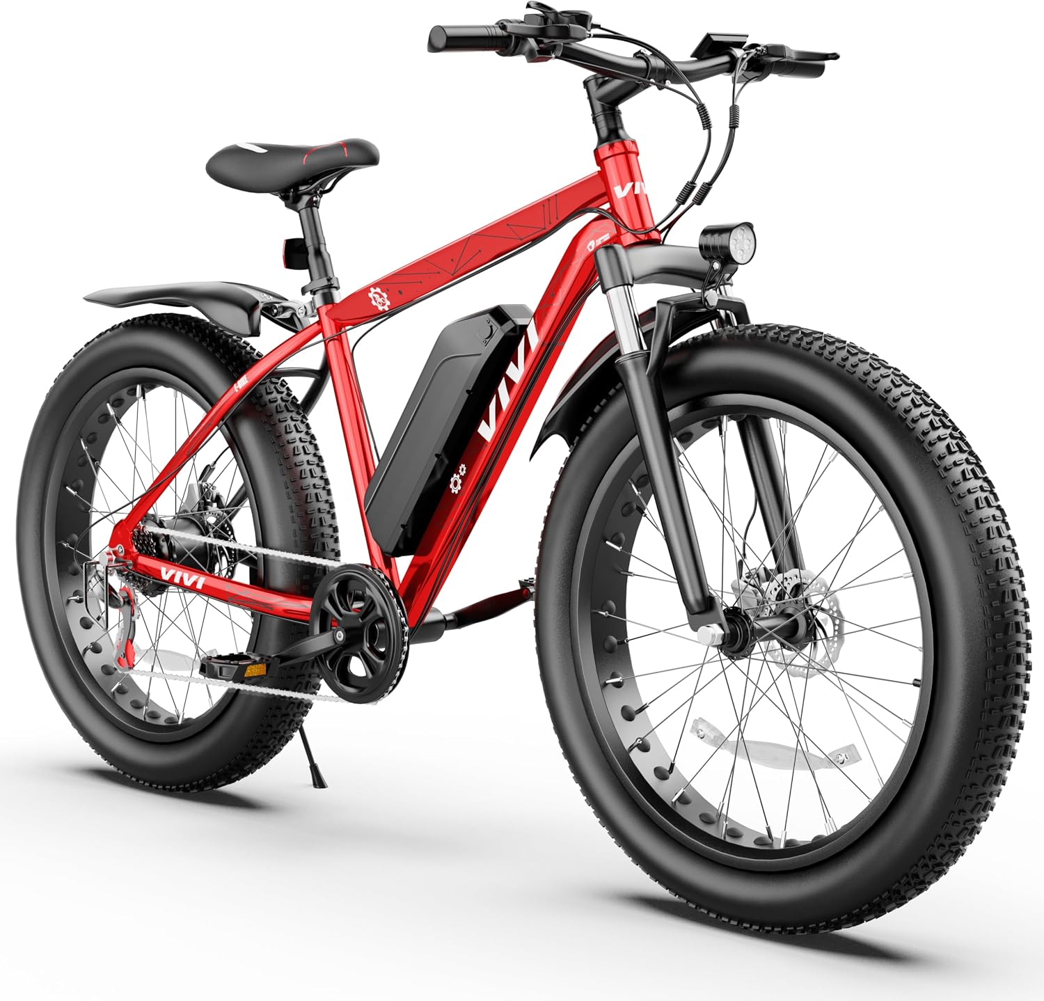 Vivi Electric Bike 26' x 4.0 Fat Tire Ebikes for Adults, Peak 750W Electric Mountain Bike, 20MPH Electric Bicycle with 48V 13AH Removable Lithium-Ion Battery, Up to 60 Miles, SGS Certified to UL2849