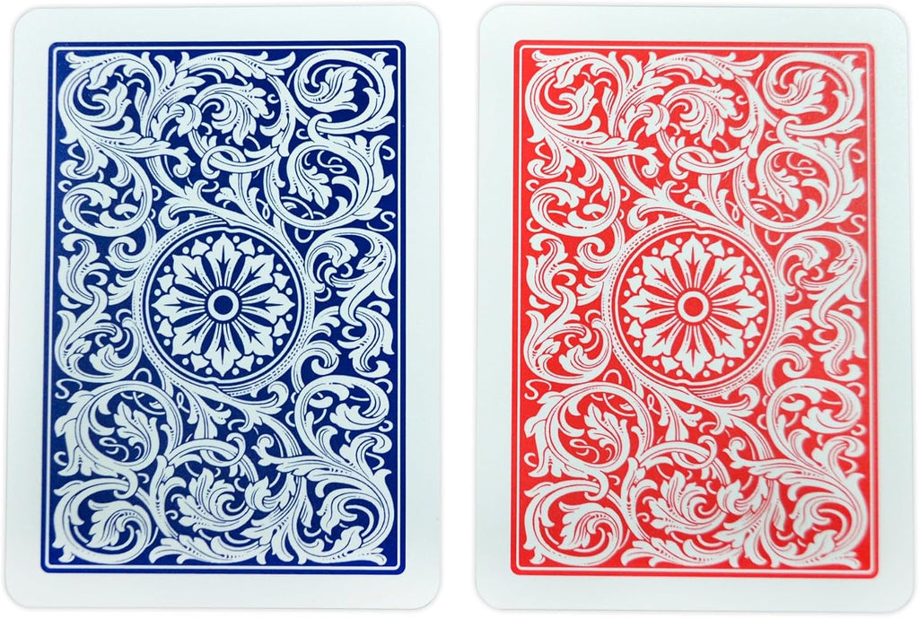 Copag 1546 Design 100% Plastic Playing Cards, Poker Size (Standard) Red/Blue (Jumbo Index, 6 Sets)