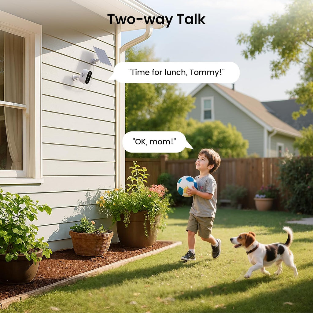 aosu 2K Solar Security Cameras Wireless Outdoor, Solar Outdoor Camera for Home Security, WiFi Camera with Color Night Vision, PIR Human Detection, 2-Way Talk, IP66 Waterproof (2 Pack)
