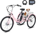 VIRIBUS Electric Tricycle for Adults, 24 26 inch Electric Trike with 468Wh Removable Battery, 250W/350W(Peak 500W) 3 Wheel Electric Bikes for Seniors, Motorized Adult Tricycles Women Men 330 lb.