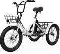 Vivi T01 20' x2.6 Fat Tire Electric Tricycle for Adults, 750W Peak 20'' Folding 3 Wheels Electric Bike, 95% Pre-Assembled, Speed Differential, 15.5MPH Eletric Trike with Bracket