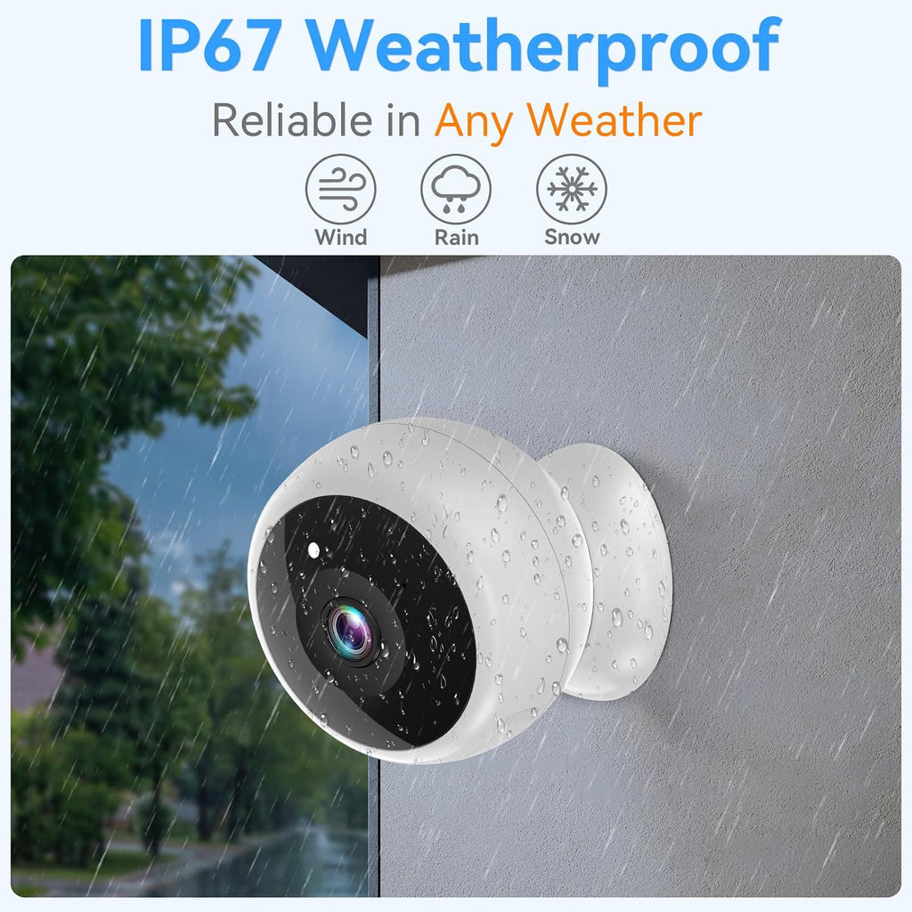 Thybro Magnetic Security Camera Wireless - 4Pack AI Motion Detection, 2K HD Video, Battery Powered, Ease of Setup, 2-Way Audio,IR Color Night Vision, Waterproof, Outdoor & Indoor Surveillance