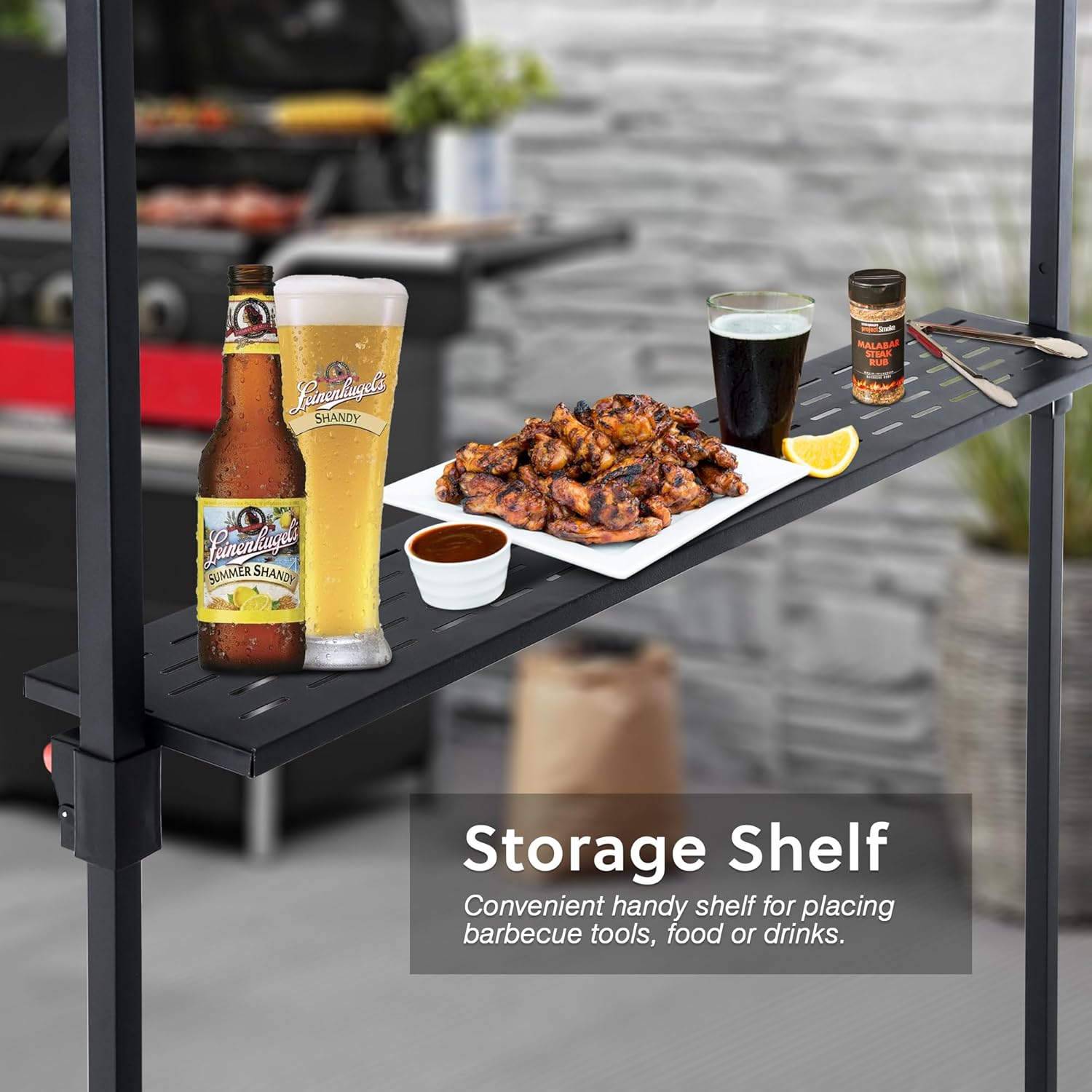 ABCCANOPY 8x5 Pop Up Grill Gazebo - Outdoor BBQ Canopy with Shelf & Sidewall, Portable Barbeque Shelter with 2 Magnetic LED Lights, Carry Bag for Patio Garden Events Picnic Grilling, Khaki
