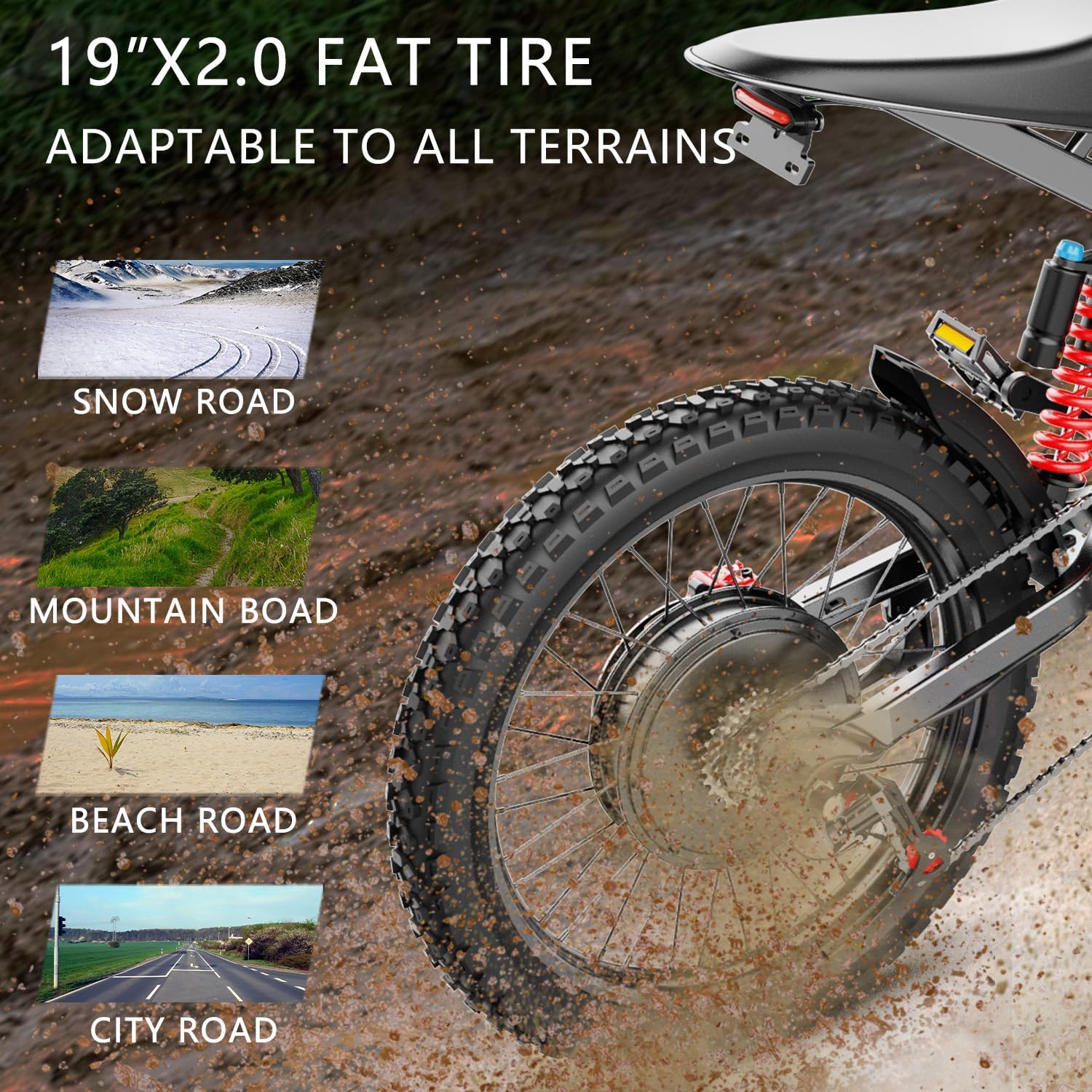 Freego X2 Electric Motorcycle for Adults, Electric Dirt Bike 6000W Motor 60V 30Ah Removable Battery, Max 50Mph, 19' x2' Tire Full Suspension/Hydraulic Brake,UL2849 and UL2271 Certifications