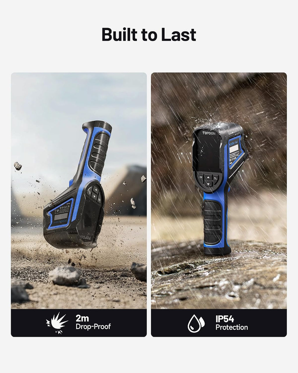TOPDON TC004 Mini Thermal Imaging Camera, 240 x 240 TISR Resolution, 15-Hour Battery Life, 128 x 128 IR Resolution, 25Hz Handheld Infrared Camera with High/Low Temp Alerts, Auto Shutdown- Blue