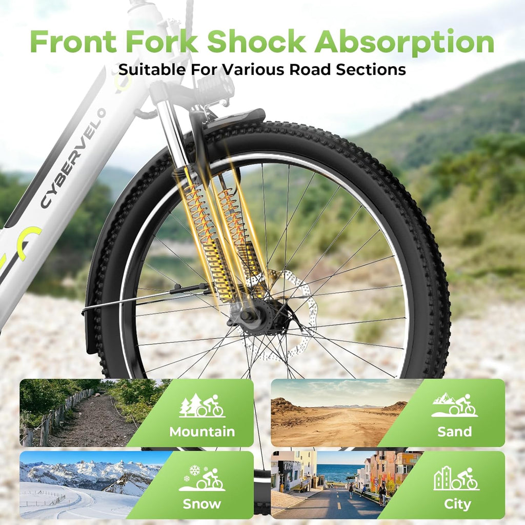 YorkE 26' Electric Bike for Adult,1000W Peak, up 80 Miles Removable Battery Ebike,Adult Electric Bicycles for All Terrain,Men Women E Bike, 7-Speed