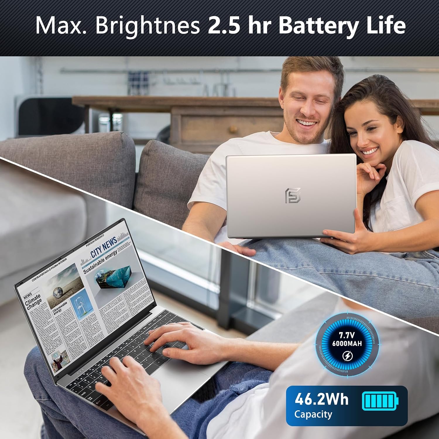 NAIKLULU Gaming Laptop,Window 11 Pro Laptop Computer, 15.6 Inch Lap Top，16GB RAM 1TB SSD,1920 * 1080 Display,WiFi 5,BT5.0,N5095 Processor(up to 2.9Ghz),Backlit Keyboard,Fingerprint Unlock