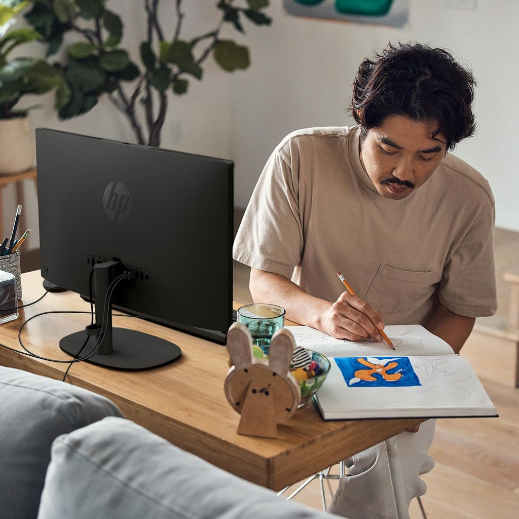 HP 21.45 inch All-in-One Desktop PC, FHD Display, Intel Processor N200, 8 GB RAM, 512 GB SSD, Intel UHD Graphics, Windows 11 Home, Jet Black, 22-dg0340 (2025)