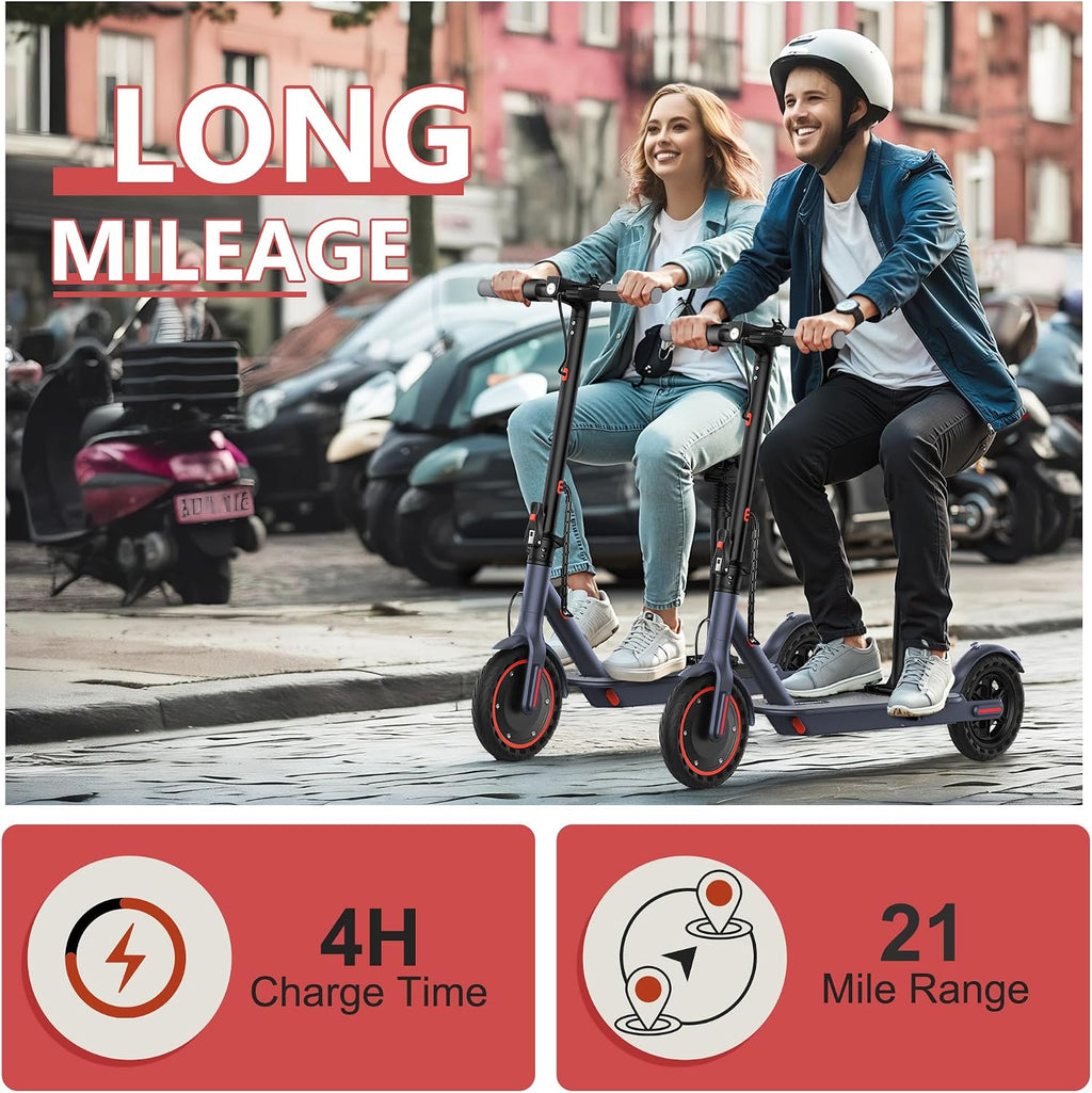 MAXSHOT Electric Scooter for Adults, 8.5/10/14' Tires, 19/22Mph, 350W/500W Motor, 21-28 Miles Range, Folding E-Scooter with Dual Suspension,APP Contro