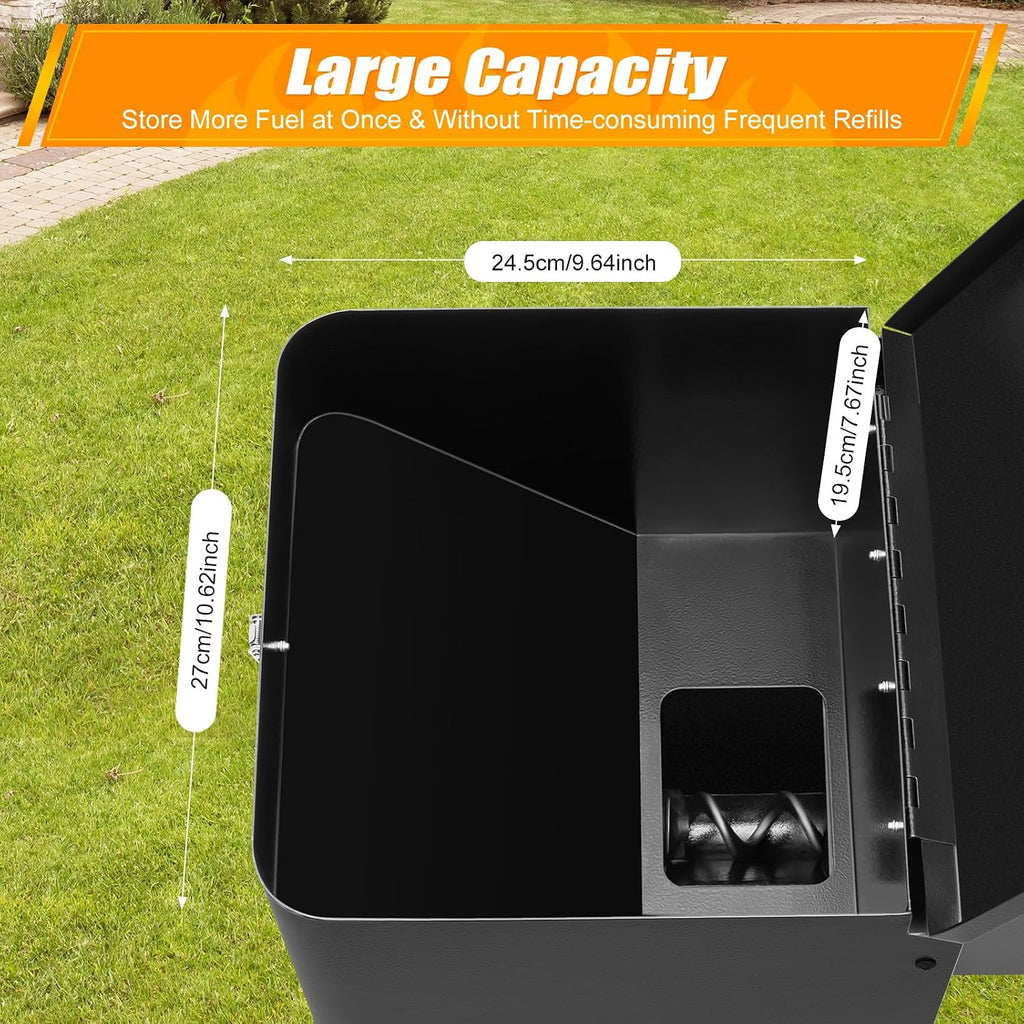 Pellet Smoker Hopper Assembly Kit, 250W 120V Electric Wood Pellet Grill Vertical Pellet Smoker Conversion Kit with Digital Temperature Controller for BBQ Smoke Bake Roast, 180℉- 500℉ Adjustment