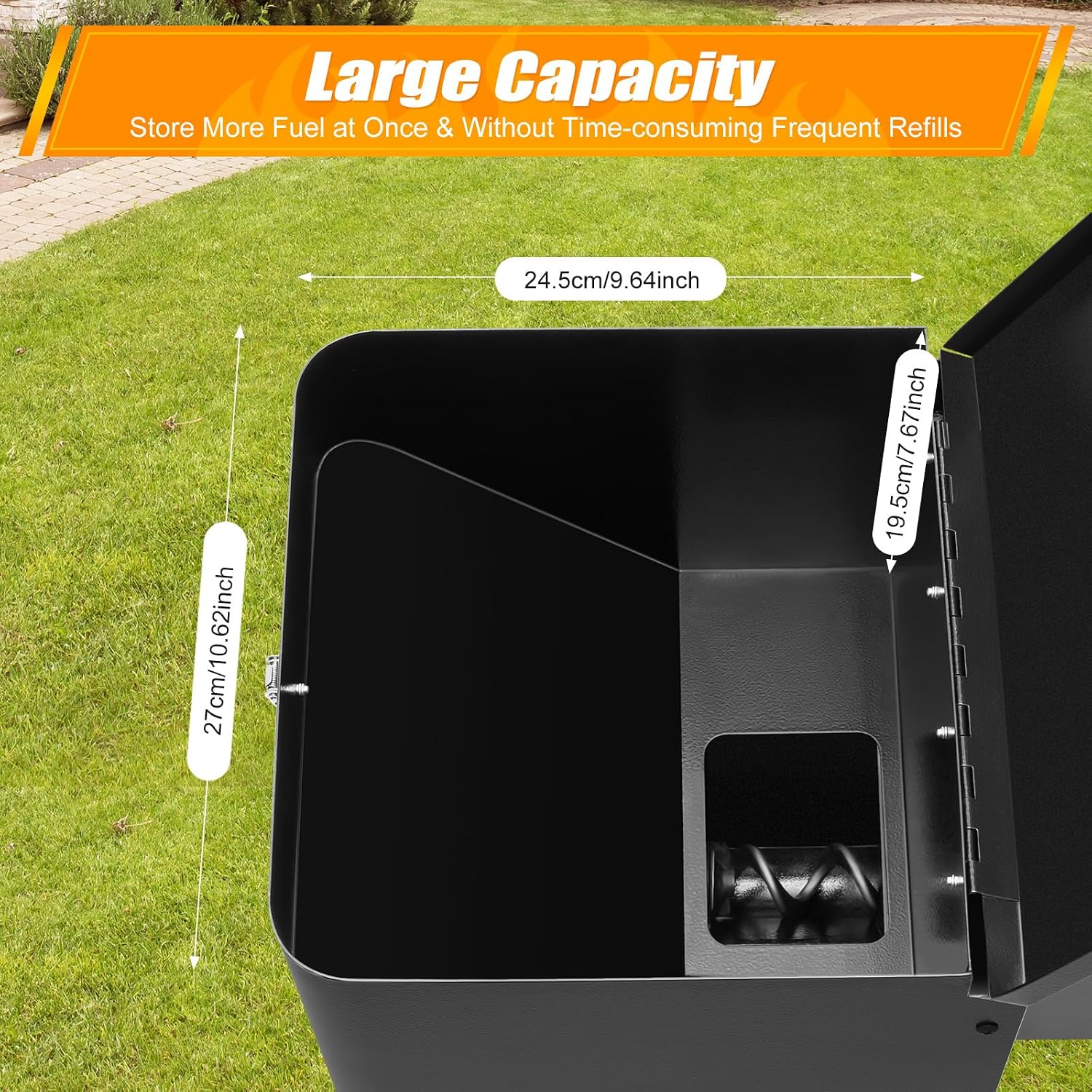 Pellet Smoker Hopper Assembly Kit, 250W 120V Electric Wood Pellet Grill Vertical Pellet Smoker Conversion Kit with Digital Temperature Controller for BBQ Smoke Bake Roast, 180℉- 500℉ Adjustment