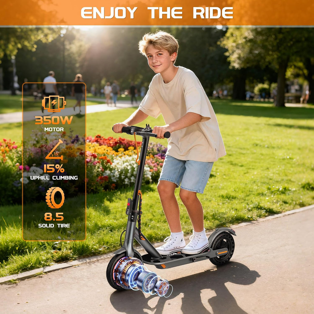 MAXSHOT Electric Scooter for Adults, 8.5/10/14' Tires, 19/22Mph, 350W/500W Motor, 21-28 Miles Range, Folding E-Scooter with Dual Suspension,APP Contro