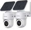 LaView 2K 3MP Solar Security Cameras Wireless Outdoor, Cameras for Home Security, 360° Pan & Tilt Rechargeable Battery Outdoor Camera, IP65, Color Night Vision, Two-Way Audio, Work with Alexa(2 Pack)