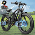 9000W Dual Motor Ebike for Adults Men 45MPH - Fast Electric Bike with 52V 34Ah Battery Up to 100 Miles,Lockable Suspension 24' Fat Tire Electric Bicycle for Off-Road Mountain Snow Commuter