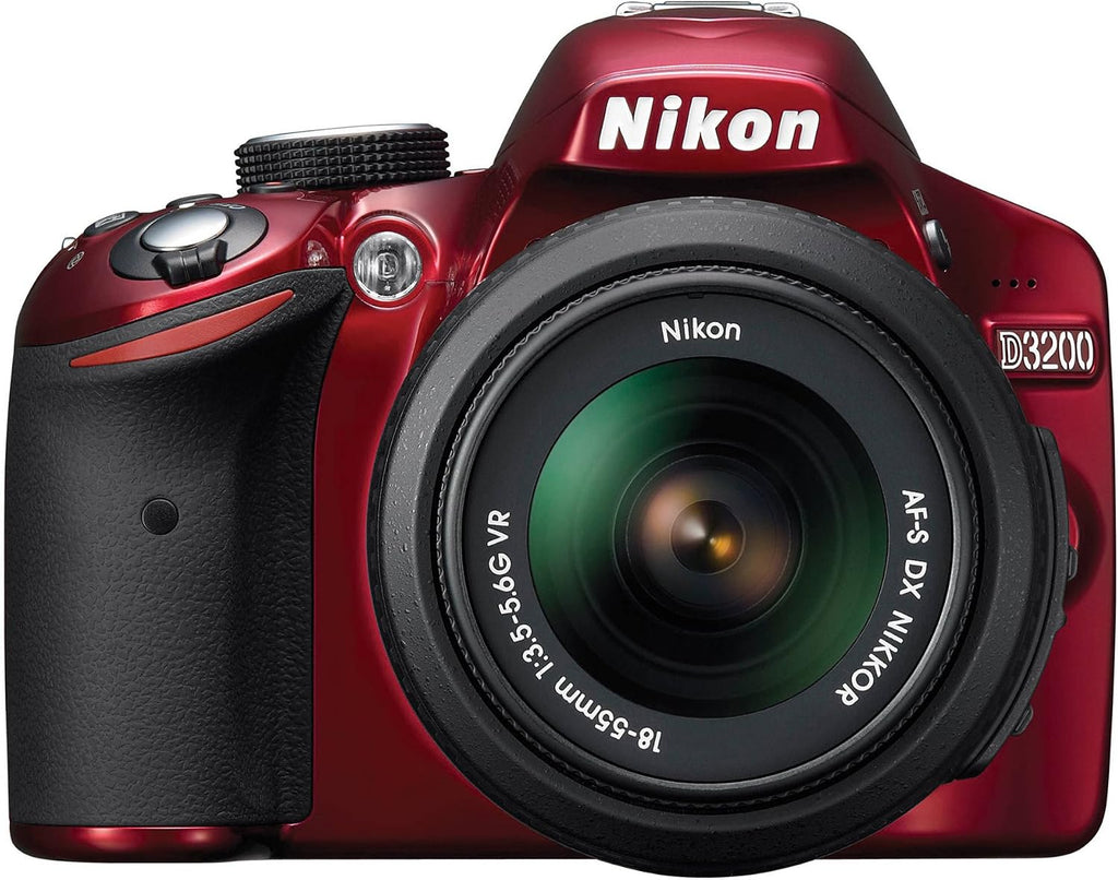 Nikon D3200 24.2 MP CMOS Digital SLR with 18-55mm f/3.5-5.6 AF-S DX VR NIKKOR Zoom Lens (Red)