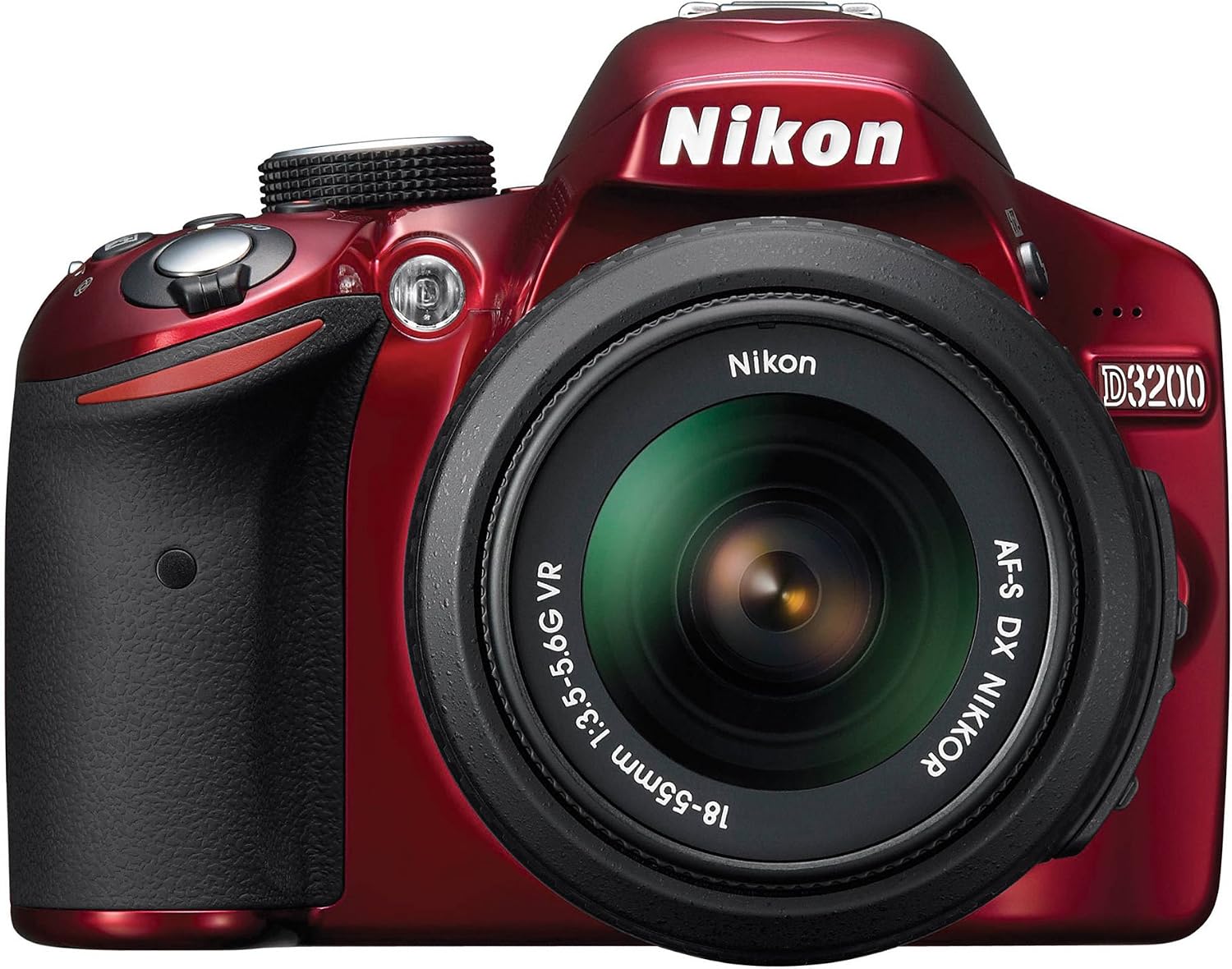 Nikon D3200 24.2 MP CMOS Digital SLR with 18-55mm f/3.5-5.6 AF-S DX VR NIKKOR Zoom Lens (Red)