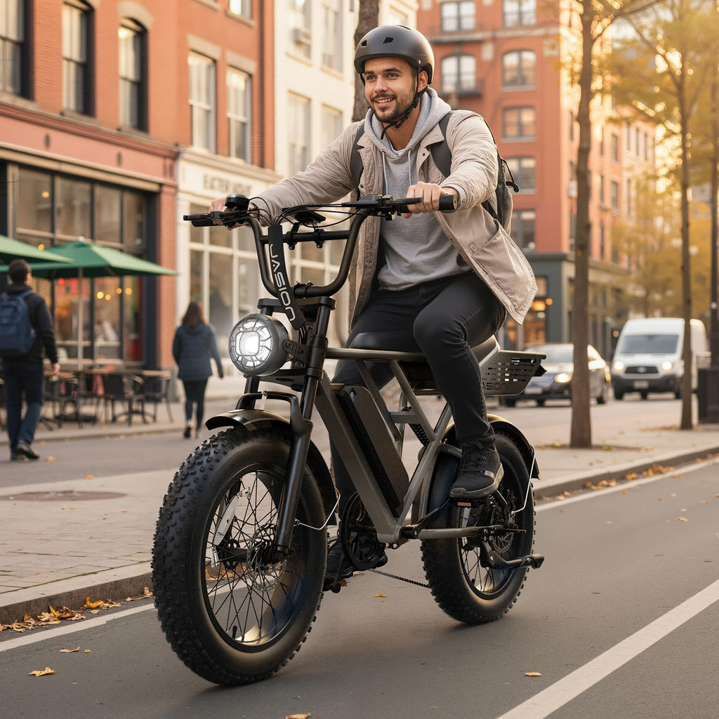 Jasion RetroVolt Pro Electric Bike for Adults, [3000W Peak Motor & 38 MPH & 90-Miles], 52V 20AH Removable Battery, Hydraulic Brakes EBike, 20'' X 4'' Fat Tire Electric Dirt Bike