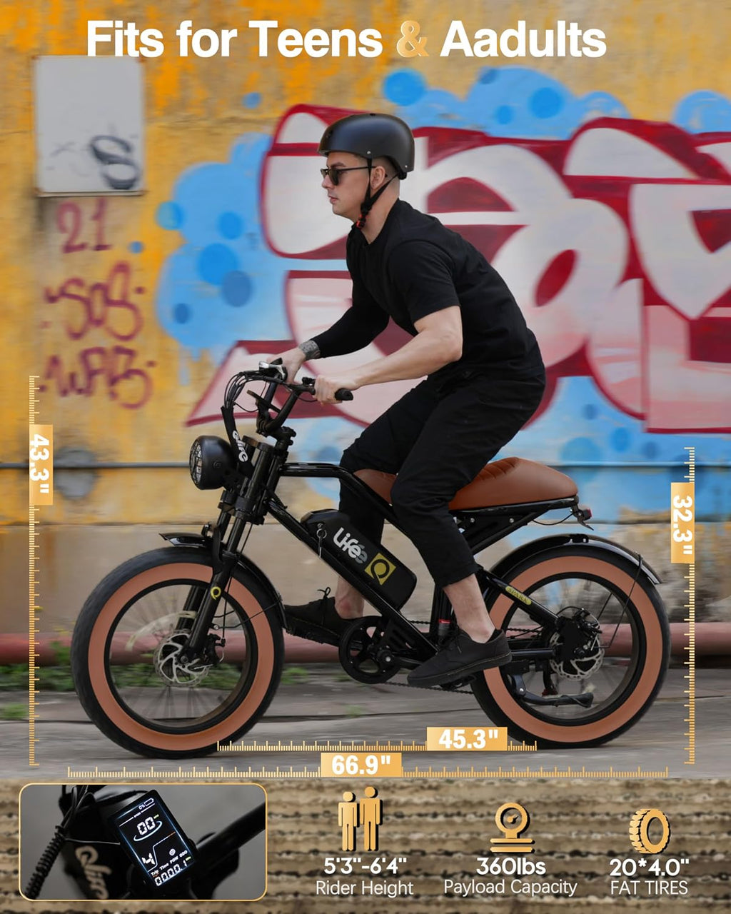 Qlife Electric Bike for Adults/Teens Spark-1500W Peak Motor 20' Fat Tires 28MPH(Unlock to 35MPH) Dirt Bike, 624-1248Wh Removable Battery Ebike, Dual Suspension & Brakes Motorcycle, 21-Speed Bicycle
