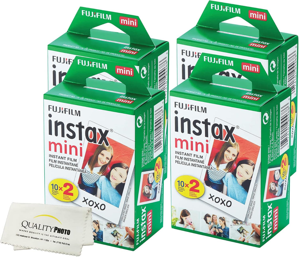 Fujifilm INSTAX Mini Instant Film (White) for Fujifilm Mini 8 & Mini 9 Cameras w/Microfiber Cloth by Quality (80)