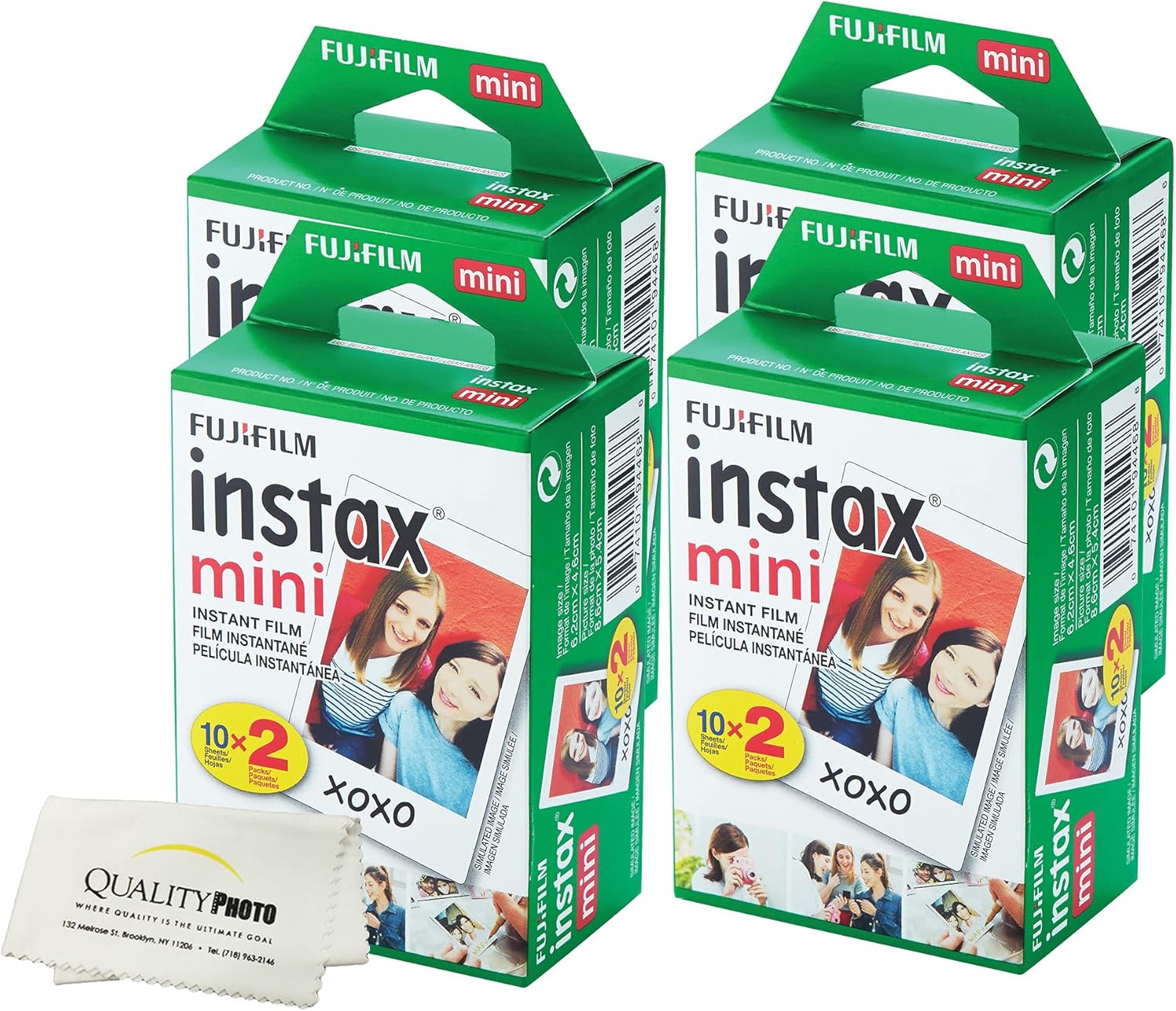 Fujifilm INSTAX Mini Instant Film (White) for Fujifilm Mini 8 & Mini 9 Cameras w/Microfiber Cloth by Quality (80)