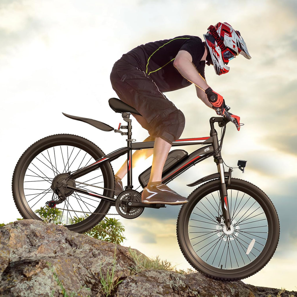 GOCIO 500W Electric Bike 26' Mountain Bicycle Adults Cruise Control Pedal Assist 48V 375Wh Battery 21-Speed E-Bike UL2849