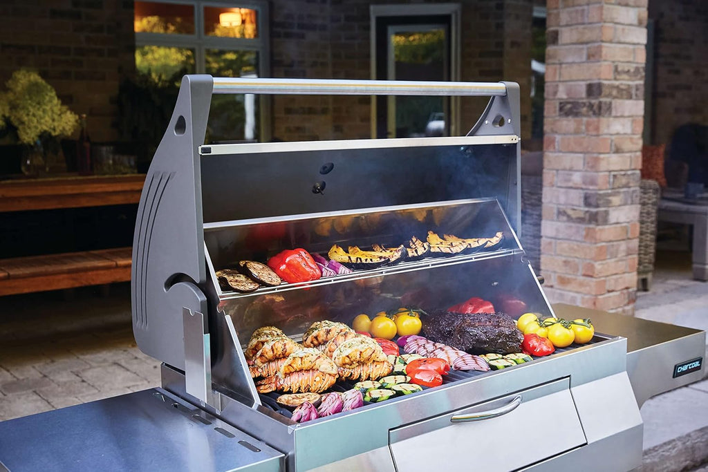 Napoleon Stainless Steel PRO 605 Charcoal Professional BBQ Grill - PRO605CSS - Professional Style Charcoal Barbecue Grill, Full Size Cart Model Charcoal BBQ, Smoker Charcoal BBQ