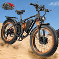 7000W Peak Dual-Motor-Ebike for Adults with 52V 34AH(1768Wh) Battery, 45MPH Fast E-Bike 100 Miles, 24' Fat Tire Electric Bike for Adults, Full Suspension Electric Bicycle Snow Off-Road (Black)